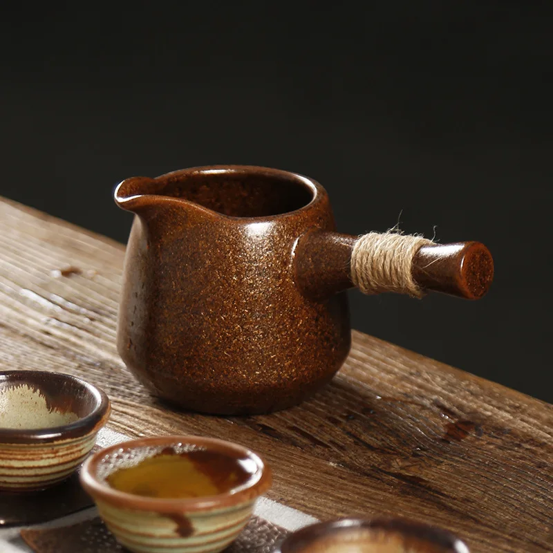 Stoneware Side Handle Fair Cup Ceramic Antique Fair Mug Tea Pot Tea Making Kung Fu Teaware Tea Pitcher Tea Funnel Accessories-2