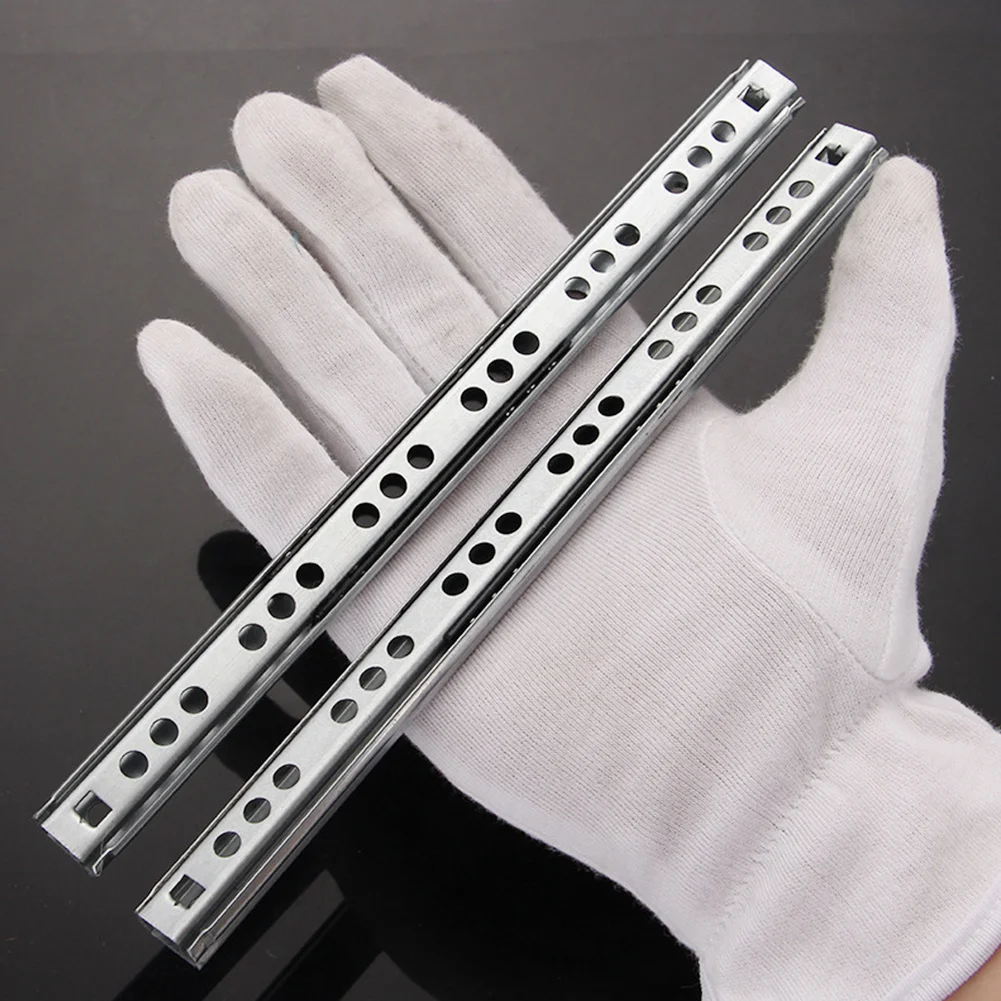

17/27/30 Wide Steel Ball Drawer Cabinet Runner Guides Groove Bearing Steel Slides Rails DIY 1 Pair Micro Guide Drawer steel
