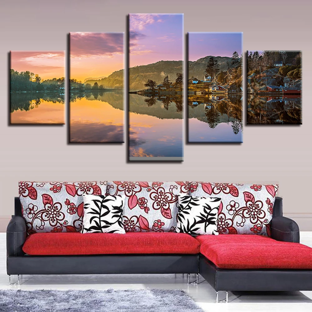 

5 панельных 3D алмазных картин своими руками, природный пейзаж, настенные картины, алмазная вышивка, мозаика полная WW276