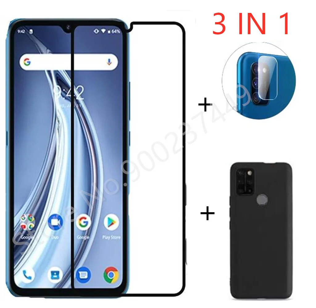 Чехол 3 в 1 + закаленное стекло для камеры UMIDIGI A9 Pro 32/48MP 6 Защитное экрана телефона