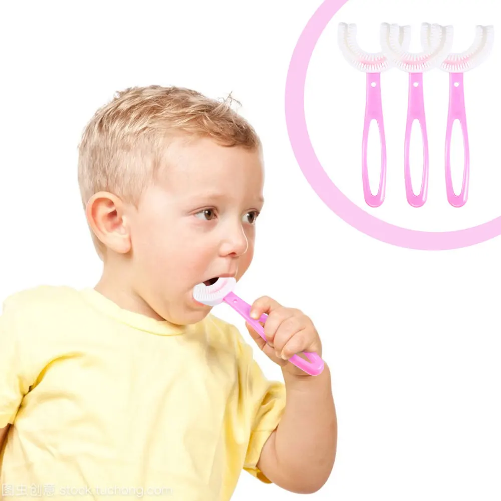 

3Pcs Children U-shaped Toothbrushes Teeth Brush Kids Teeth Cleaning Brushes