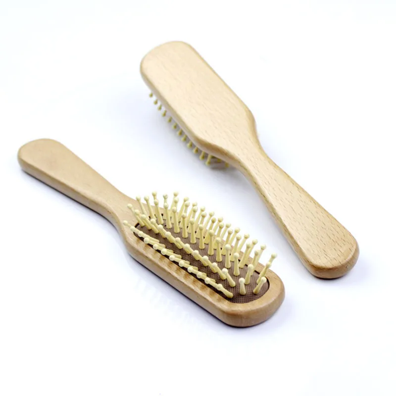 

Расческа для волос, деревянная, двухрядная, с подушкой безопасности