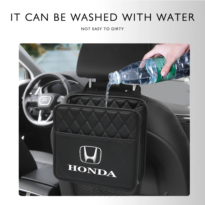 Кожаная сумка-органайзер для заднего сиденья автомобиля с множеством отделений подходит для Honda Civic Accord Fit City Vezel CRV Odyssey Pilot Jazz.