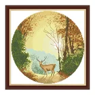 Наборы для вышивки крестом с изображением лесного оленя, 14CT, 11CT