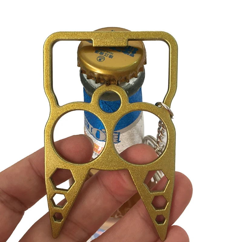 

Self-Defense Multifunctional Keychain Bottle Opener Outdoor Device For Bottle Opener Hexagon Wrench Bag Decoration Hot New