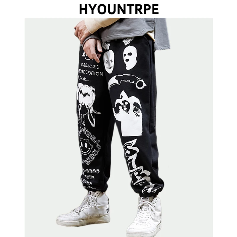 Свободные брюки в стиле хип хоп с эластичной резинкой на талии модные штаны