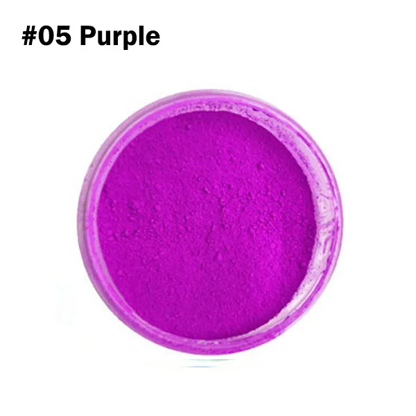 NEON PURPLE 7 цветов микс/набор неоновая Рассыпчатая Пудра Тени для век пигмент матовая минеральная блестящая пудра для ногтей макияж мерцающие Сияющие тени для век - Цвет: NEON PURPLE