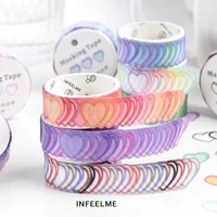 100pclot creative heart washi tape scrapbooking diary paper sticker roll cute heart diy adhesive paper tape stationery supplies
