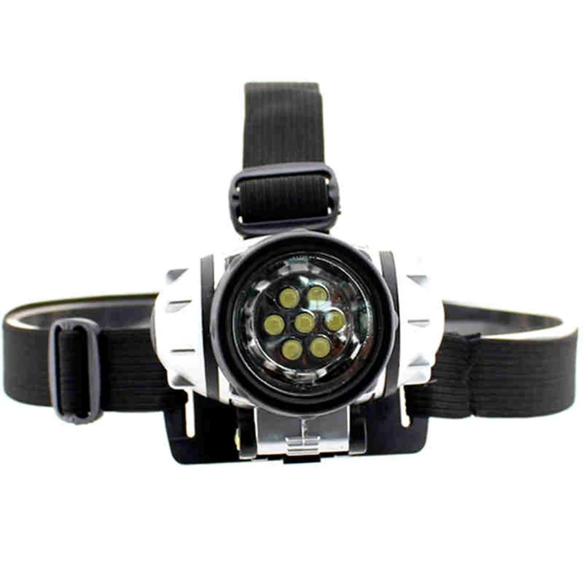 

Lightweight Plastic Headlamp, 7 LEDs Work Headlight, Waterproof Flashlight, 3 Modes, Adjustable Headband for Cycling, Camping