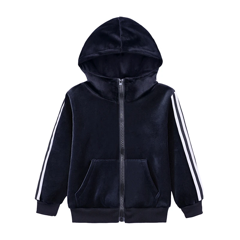 

Sporty brother sweater suit, hooded long-sleeved zipper shirt 3~8 years old boy cotton handsome suit, solid color stripe pattern