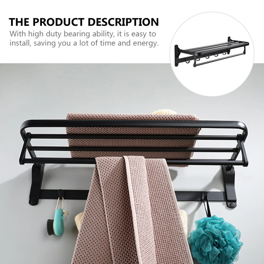 

Multi-functional Towel Rack Bathroom Towel Hanging Rod Wall-mounted Storage Rack