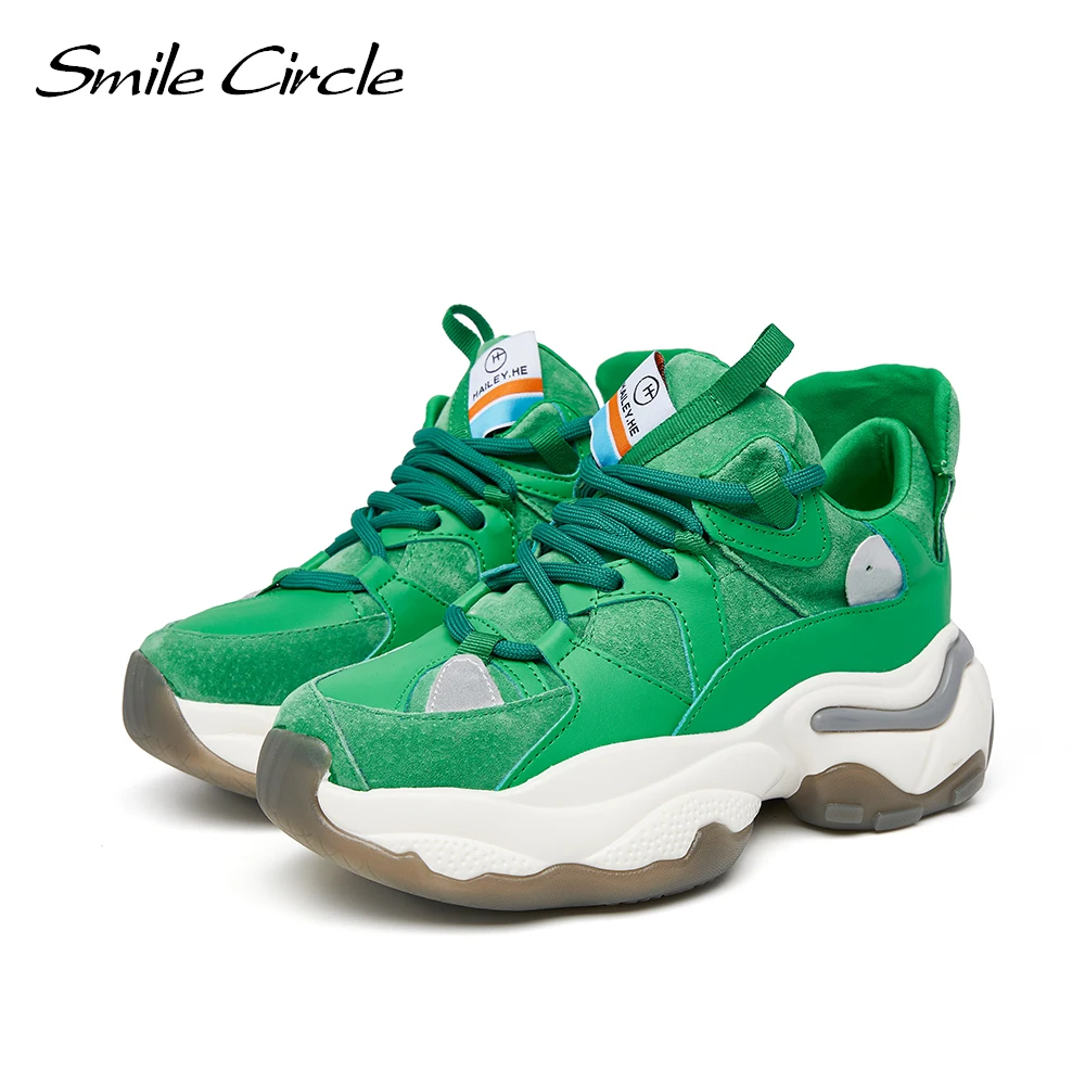 Smile Circle/массивные кроссовки Женская обувь на плоской платформе Коллекция 2022 года