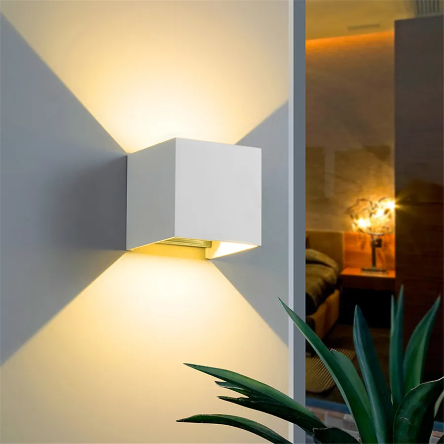 

Thrisdar Adjustable Outdoor 6W 10W LED Wall Light Aluminum Wall Sconce Surface Mounted Cube Wall Lamp Villa Garden Porch Light