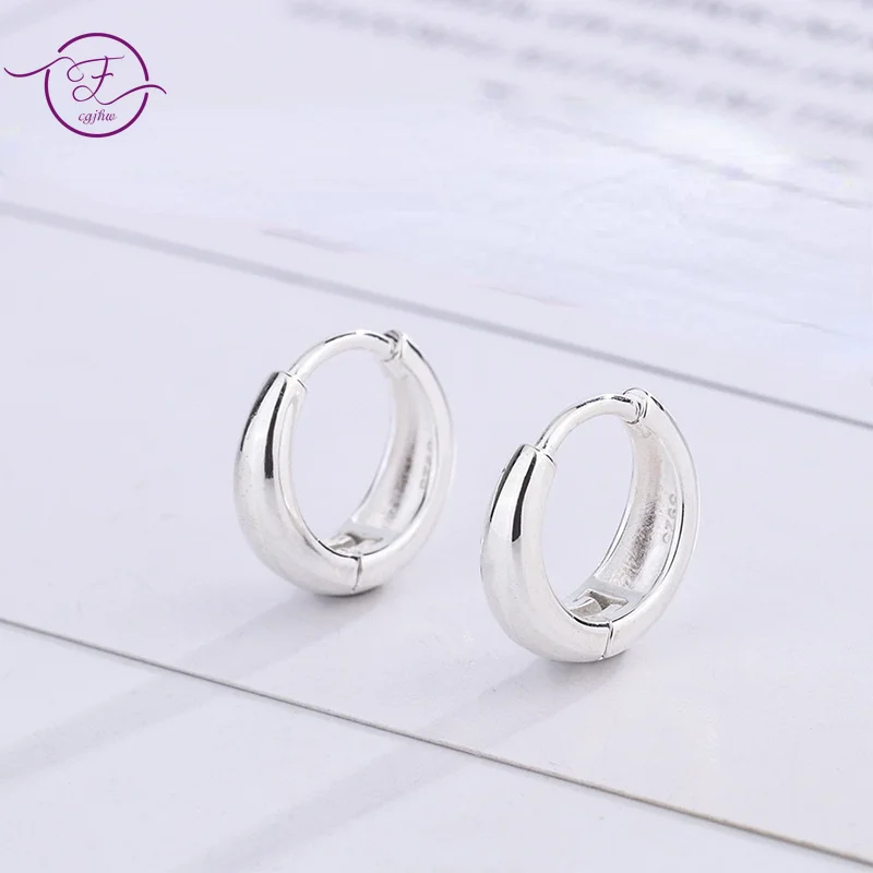 

Серьги из стерлингового серебра S925 пробы для женщин и мужчин, простые классические украшения для ушей, Женские Геометрические модные серьг...