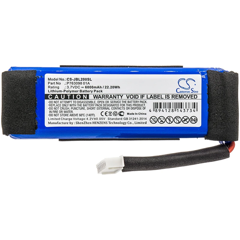 

Аккумулятор Cameron Sino 6000 мАч для JBL Link 20 , P763098 01A