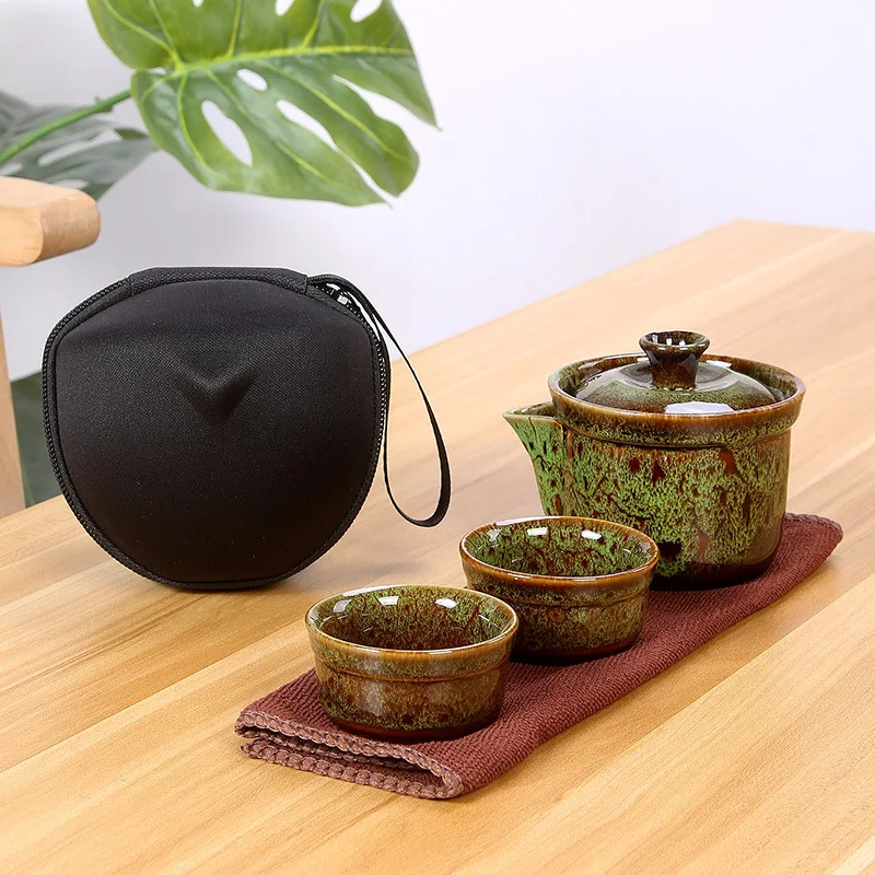 Керамические чайные горшки в стиле ретро чашки Gaiwan винтажная дизайнерская