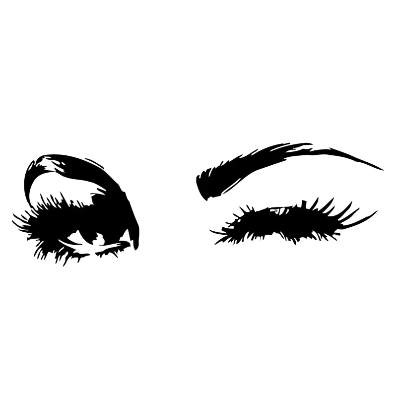 

Personality Eyes Beauty Salon Fashion Vinyl Car Sticker Waterproof Car Window Body Decorative Stickers Accessories Black/Silver