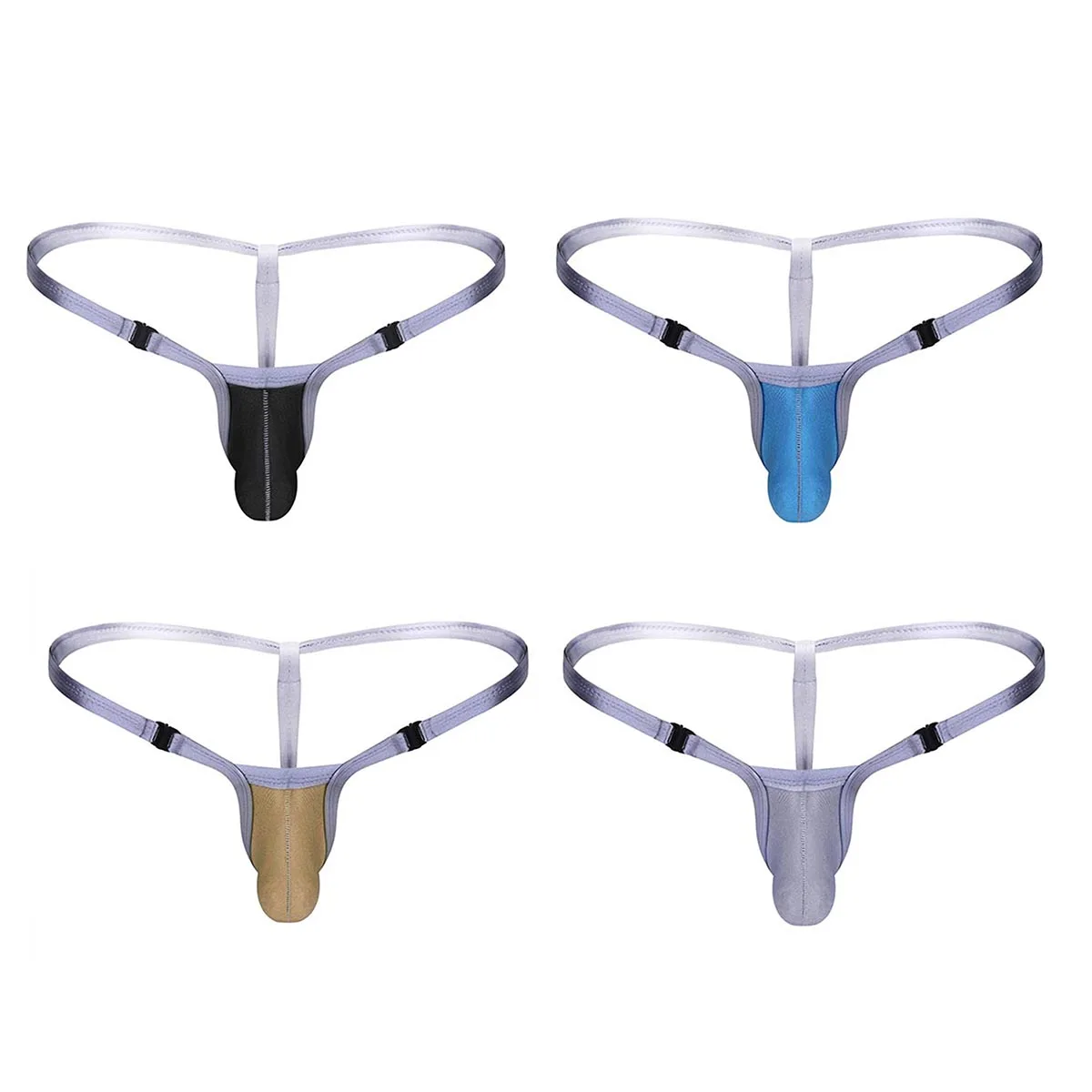 Мужские стринги с низкой посадкой sпанси черные эластичные дышащее нижнее белье