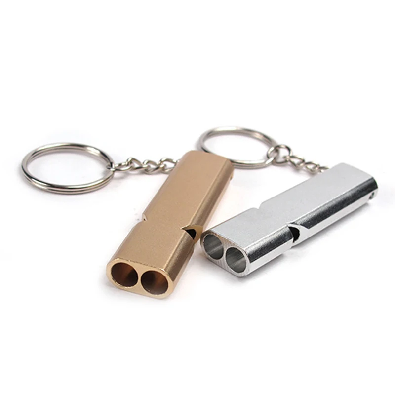 56*15*8mm Dual-tube Survival Whistle Portable Aluminum Safety For Outdoor Hiking Camping Safe Accessories | Спорт и развлечения