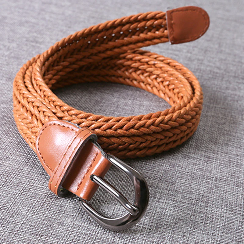 Женский и мужской вязаный ремень из искусственной кожи дизайнерский плетеный