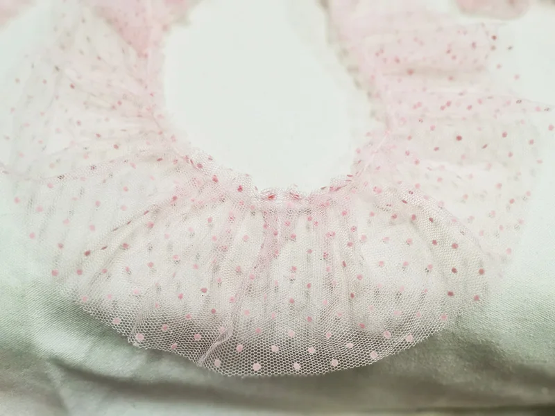 2m Pink Dots Pleated Lace Trims diy Clothing Cuff Collar Curtai Accesorry DIY Edge Mesh 9cm LR0069 | Дом и сад