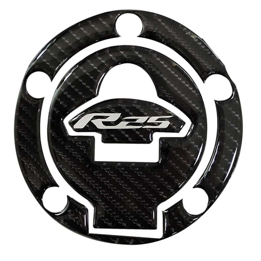 

3D Carbon Fiber Motorcycle Fuel Tank Cap Cover Gasket Sticker Fuel Tank Protection Pad for YZMAHA YZF-R25 yzf-r25