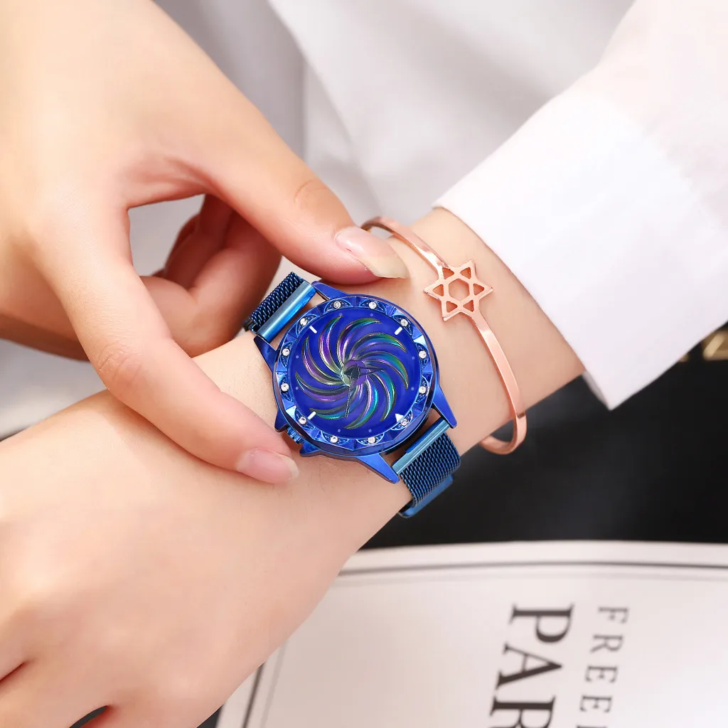 Женские кварцевые часы Vansvar с магнитной пряжкой из нержавеющей стали внутренним