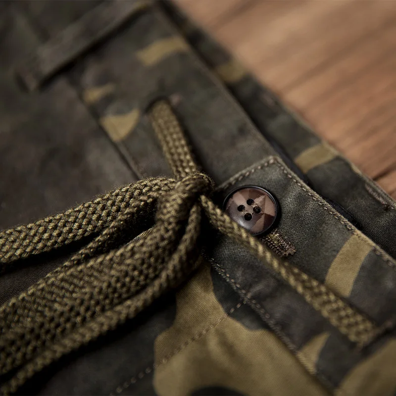 Мужские узкие зауженные брюки карго из саржи с кулиской на талии | Мужская одежда