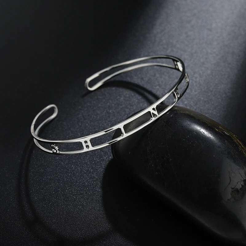 UZone полые пользовательские буквы имя браслеты из нержавеющей стали