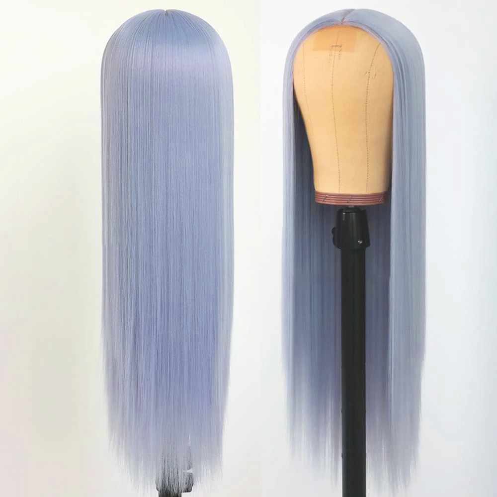 YEZ серая кружевная Передняя парик из человеческих волос 40 дюймов Hd Прозрачная 4x4