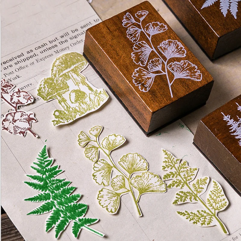 Растительный Узор винтажный деревянный штамп резиновые штампы для скрапбукинга