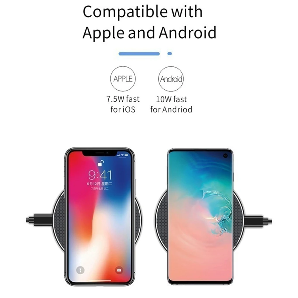 k8 qi wireless charger for iphone 11 pro 8 xr xs max 10w usb quick wireless charging pad for iphone samsung huawei xiaomi free global shipping