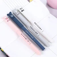 4 pcsset kawaii pig panda mouse erasable neutral pen school supplies stationery gifts 0 35mm blue black ink pens for school