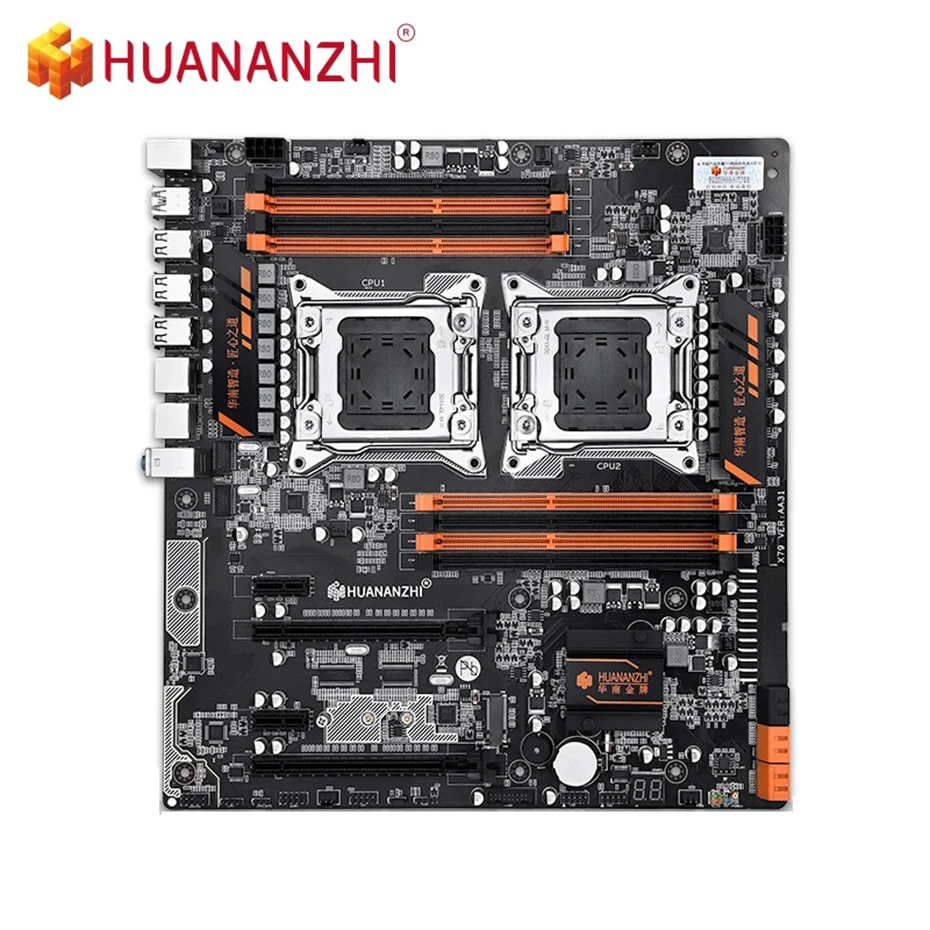 Kaufen HUANANZHI X79-8D Intel Dual CPU Motherboard Für LGA 2011 Xeon E5 DDR3 1333/1600/1866MHz 256GB M.2 NVME SATA3 USB 3,0 E-ATX
