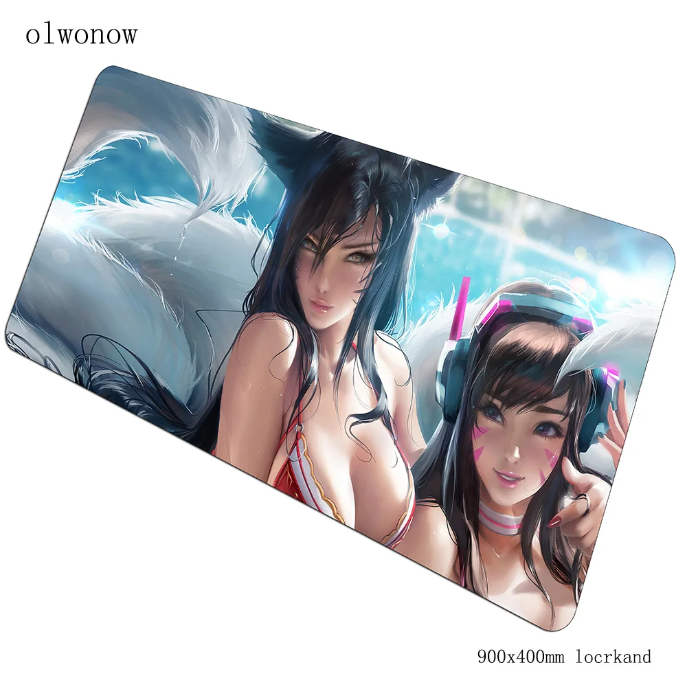 Ahri пикантный коврик для мыши Новое поступление геймер милый 90x40 см Коврик для мыши notbook игровой коврик для мыши толстый коврик для мыши стол padmouse коврики