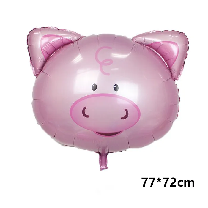 Big pig 1 шт. воздушные шары из фольги, большая голова свиньи, форма джунглей, милые розовые животные, вечерние декоративный шар, фото реквизит для праздника, дня рождения, свадьбы - Цвет: Big pig