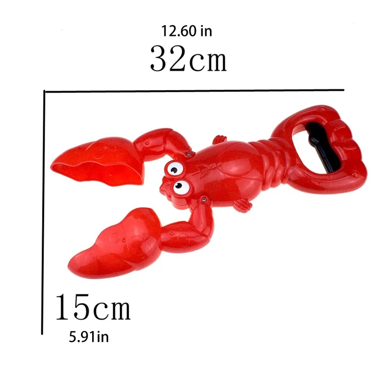 

Bath Toy Outdoor Water Play Fishing Lobster Cartoon Hungry Lobster Early Education Toy Portable Handhold Toy for Baby
