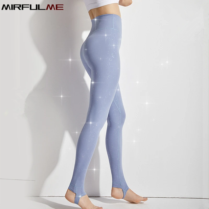 Купи Women Sport Leggings With Sequins High Waist Elastic Yoga Pant Girls Gym Workout Fitness Tights Quick Dry Running Jogger Leggins за 748 рублей в магазине AliExpress