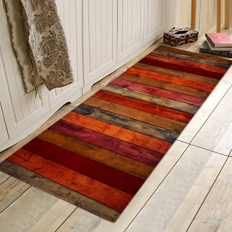 Brown wood bars 2 Brown wood bars Flannery printing Anti-Slip absorbent home mat - Цвет: Brown wood bars 2