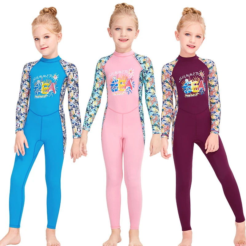 

Wetsuit Suit Swimsuit Rash Guard Sports Kids Girls Boys Sun Protection One Piece Water Up 50+ Long Sleeves Full Dive Skin