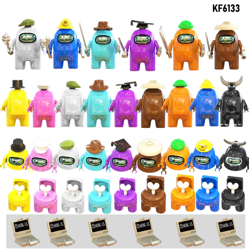 

One Set Among us Pupular Games Building Blocks Collect Educational Toys For Children Kids Action Figures Bricks KF6132 KF6133