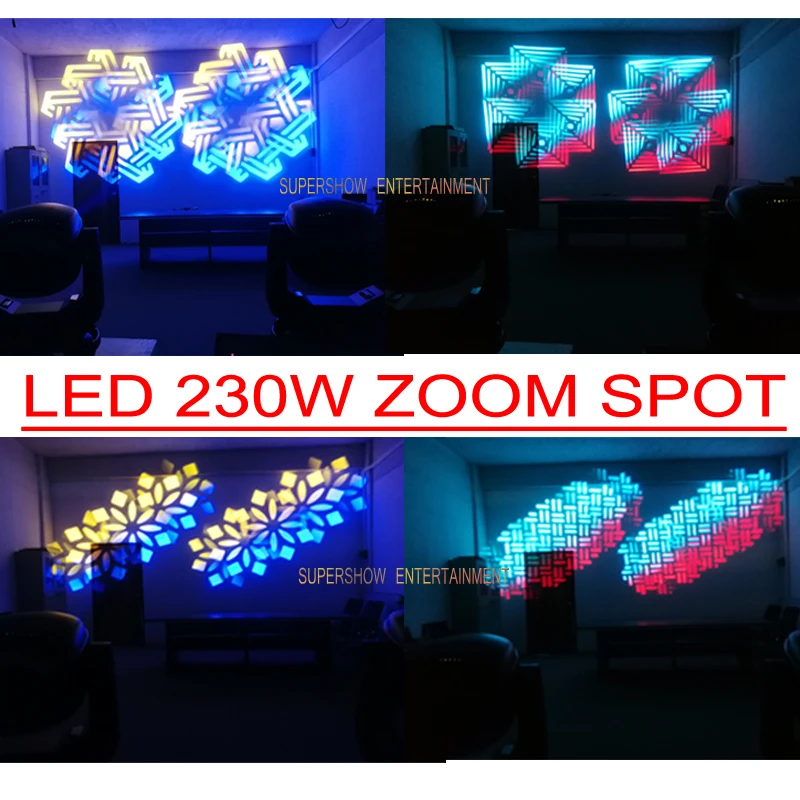 DJ диско светильник 230W DMX512 с автоматическим вращением 6/18 Каналы печатающая