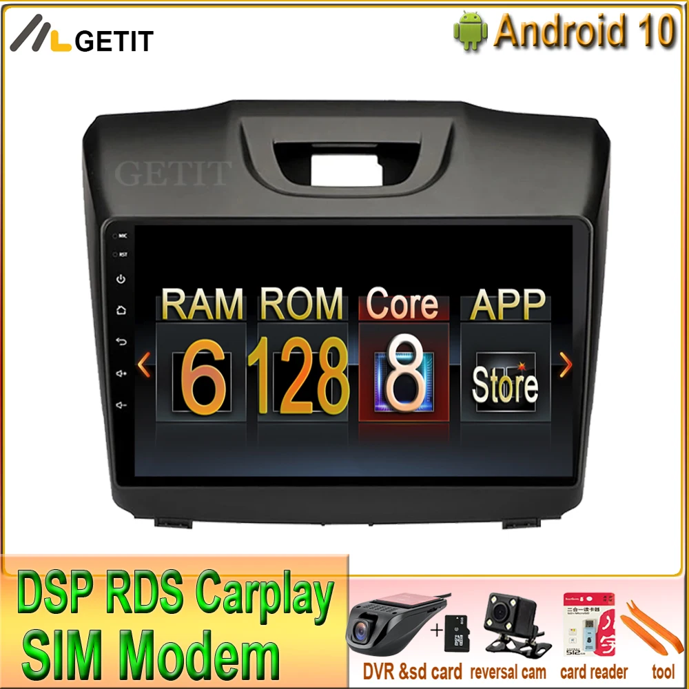 CARPLAY 6G + 128G 9 ''Android 10 автомобиля для Chevrolet Trailblazer Колорадо S10 Isuzu d max MU X