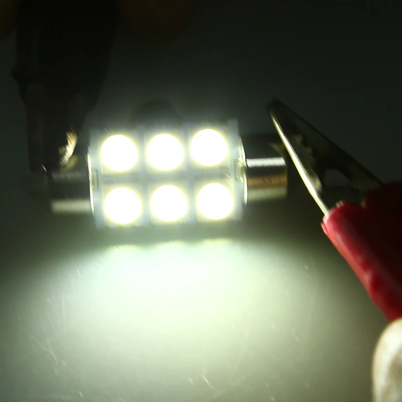 POSSBAY оптовая продажа 2 шт. 36 мм 5050 6SMD белый микро общий автомобиль гирлянда для