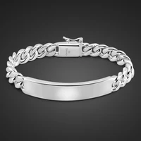 man miami cuban chain 100 925 sterling silver bracelets men 10mm bracelet hip hop rock italy jewelry customize wholesale