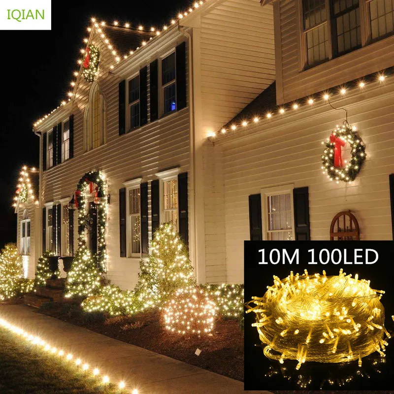 IQIAN рождественские украшения для дома светодиодный струнный светильник s 10 м 100