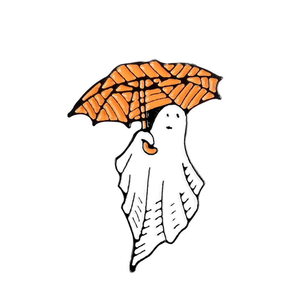 Милая эмалированная брошь на булавке в виде летучих мышей и тыквы стиле