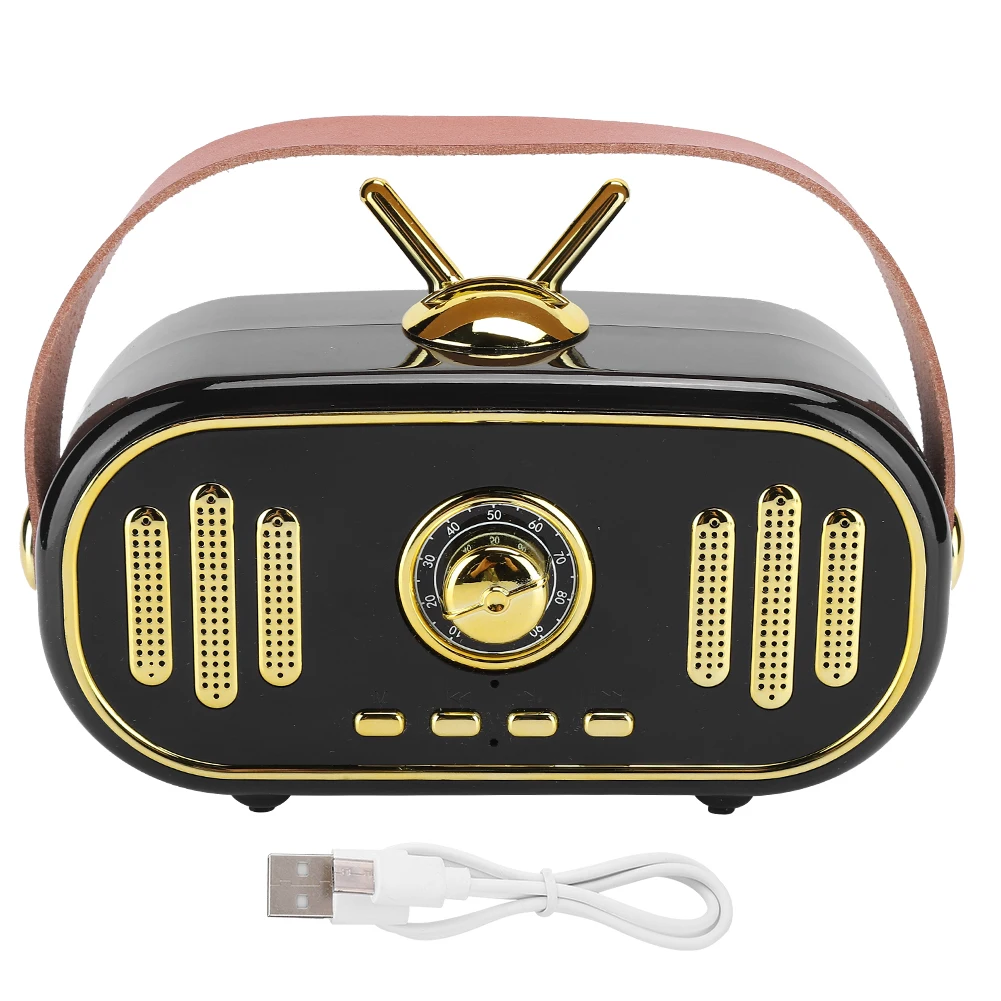 

Mini Portable Retro Wireless Bluetooth Speaker Rechargeable Plug-in Card Music Player