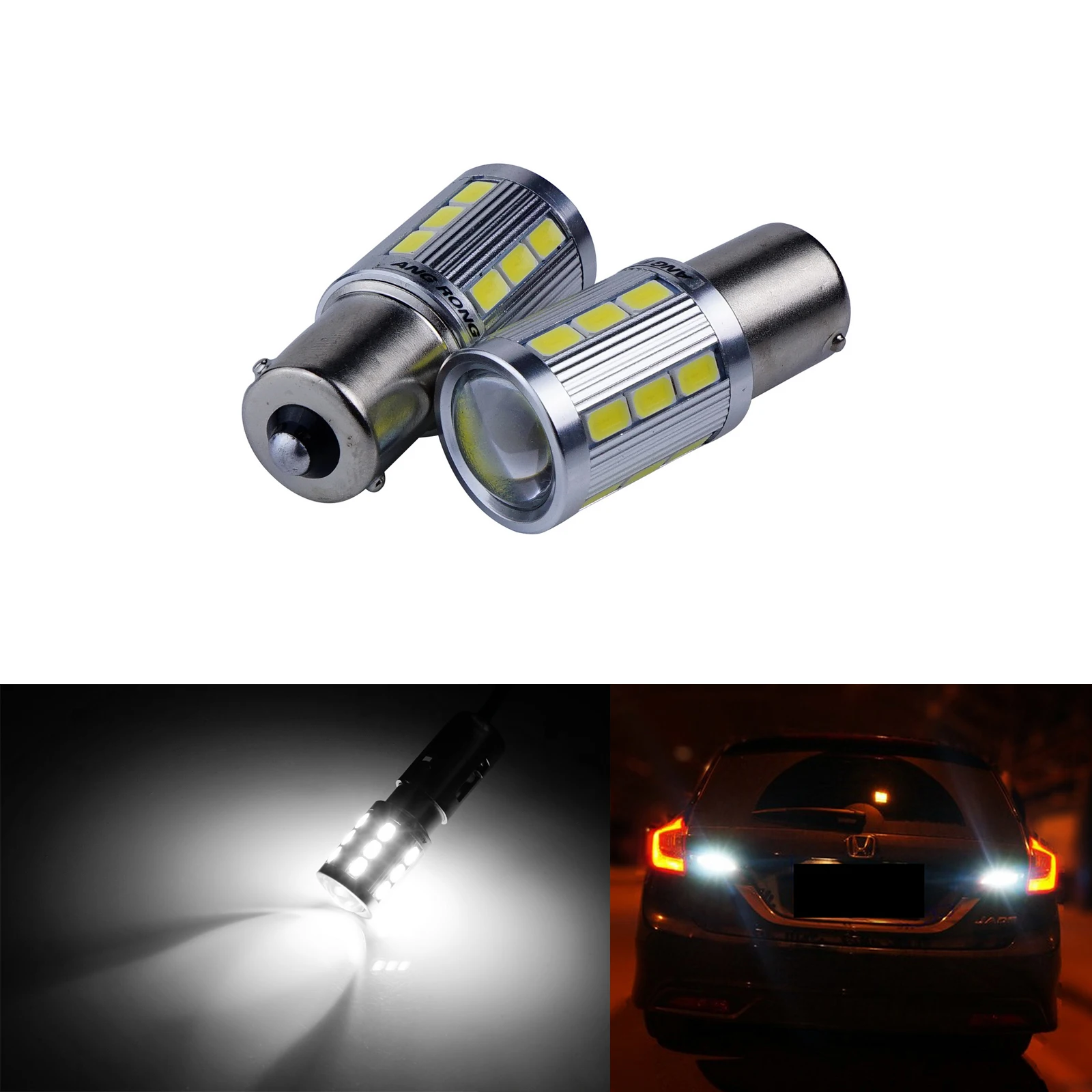 

ANGRONG 2X 1156 P21W 7506 BA15s LED Side Indicator Tail Brake Reverse Light Bulb