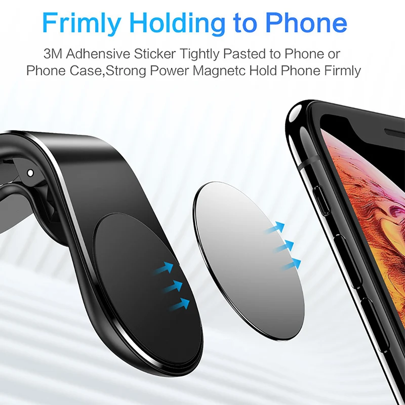 Portable Magnetic Phone Holder for Mobile on Car Air Vent GPS Support Bracket L-Type Oneplus 7 Pro | Мобильные телефоны и